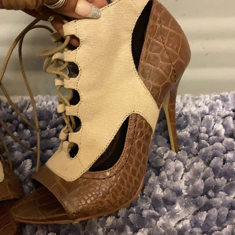 Women's Lang Open Toe Lace up Booties